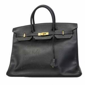 Hermes Birkin 40 Handbag, Ardennes Black, □D Stamp, Men's/Women's